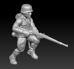 german soldier rifle 08 - wargaming3d 28mm miniature 3d print model - Mito3D