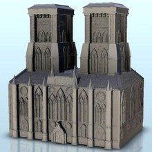 gotik bazilika 5 wargaming3d minyatür savaş oyunları yaş of Sigmar mimari cıvata aksiyon Bina karanlık Yaş dekor alevler Ortaçağa ait minyatürler modern destan manzara masaüstü 3d print model - Mito3D