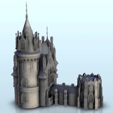 gothic castle tower 14 - wargaming3d miniature wargamming Age of Sigmar, Architecture, bolt action, building, Dark Age, décor, Flames War, medieval, miniatures, modern, saga, scenery, tabletop, terrain, warhammer 3d print model - Mito3D