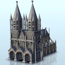 gotik Katedral 11 wargaming3d minyatür savaş oyunları yaş of Sigmar mimari cıvata aksiyon Bina karanlık Yaş dekor alevler Ortaçağa ait minyatürler modern destan manzara masaüstü 3d print model - Mito3D