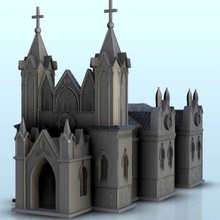 gotik kilise 9 wargaming3d minyatür savaş oyunları yaş of Sigmar mimari cıvata aksiyon Bina karanlık Yaş dekor alevler Ortaçağa ait minyatürler modern destan manzara masaüstü 3d print model - Mito3D
