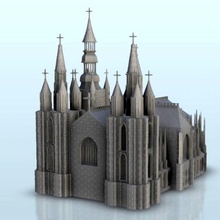 gotik kilise çan kule 15 wargaming3d minyatür savaş oyunları yaş of Sigmar mimari cıvata aksiyon Bina karanlık Yaş dekor alevler Ortaçağa ait minyatürler modern destan 3d print model - Mito3D