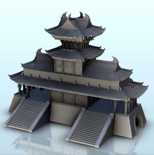 grandioso asiático palacio túnel escalera torre 6 wargaming3d miniatura juego guerra angkor arco arquitectura Asia budista templo construir Edificio Porcelana chino confucionismo construcción diseño dojo 3d print model - Mito3D