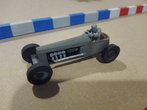 grey ghost - wargaming3d 28mm miniature road rage prohibition era jalopy size 3 speed light cannon front facing 3d print model - Mito3D