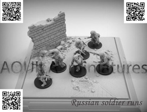 group russian soldiers moving - wargaming3d miniature wargamming 3d print model - Mito3D