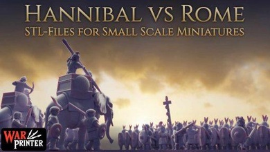 hannibal vs rome complete range - wargaming3d 28mm miniature 3d print model - Mito3D