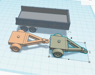 heavy cargo trailer - wargaming3d Categories: 1:56 / 28mm, 1939-1945: WW2, WWII, 1945-1980: Postwar, 1950-1953: Korean War miniature wargamming 3d print model - Mito3D