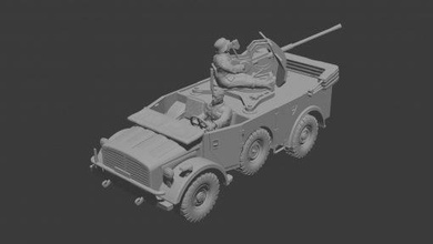 horch field car 2cm flak 38 - wargaming3d 28mm miniature 3d print model - Mito3D