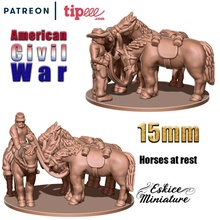 cavalos descansar acw 15mm wargaming3d miniatura jogos guerra 3d print model - Mito3D