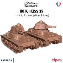 hotchkiss 35 tanque 28mm wargaming3d miniatura juego guerra 3d print model - Mito3D