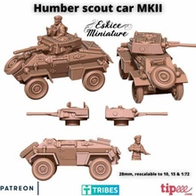 humber batedor carro mkii piloto 28mm wargaming3d miniatura jogos guerra 3d print model - Mito3D