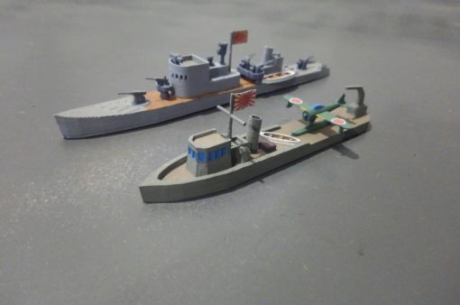 ijn 100 ton aircraft recovery ship - wargaming3d 28mm miniature 10knts 50 hull optional 1x 25mm aa a6m2-n 110 knts 2x bombs 20mm cannon 3D print model - Mito3D