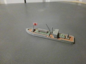 ijn 100 ton type 1f torpedo transport - wargaming3d 28mm miniature 12 knts unarmed 3d print model - Mito3D