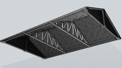 Industrie-Gebäude, Metall-Dach - wargaming3d 28mm Miniatur optional Dach verwendet Industriebauten-Serie-Dateien besteht aus sechs Dateien machen modulare Laken-Metall-Dach center-Abschnitte können Hinzugefügt, gelöscht Sie länger kürzer Dächer gewünschte 3d print model - Mito3D