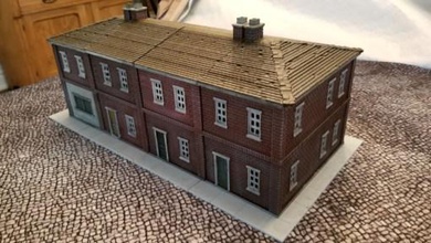 imbriqué terrasse rangée maison 28 mm échelle wargaming3d miniature 3d print model - Mito3D