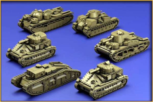 entreguerras británico micro paquete tanques wargaming3d 1918 1939 3d imprimibles categorizar etiqueta 1 285 miniatura juego guerra 3d print model - Mito3D