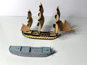 intrepid-class 3rd rate 64 gun 1770 - 1827 wargaming3d 28mm miniature rates british navy series 15 ships ordered built 1765 1779 service through update 08 03 2020 version 3 resin hull added stern windows changed cannons ones print better tweaks deck parts aid supports printing 3d print model - Mito3D