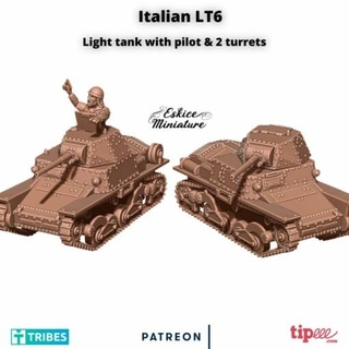 italian lt6 tank - 28mm wargaming3d miniature wargamming 3d print model - Mito3D