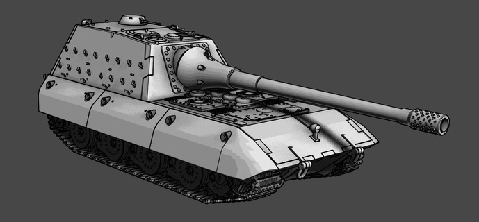 Jagdpanzer e100 1 56 28mm wargaming3d jaggeroo saldırı silahı tank yok edici minyatür savaş oyunları 3d print model - Mito3D