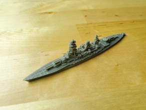 japanese nagato-class battleship - wargaming3d 28mm miniature 1 1800th scale model certain elements not 3d print model - Mito3D