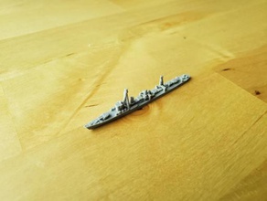 japanese shiratsuyu-class destroyer - wargaming3d 28mm miniature 1 1800th scale model certain elements not 3d print model - Mito3D