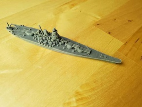 japanese yamato-class battleship - wargaming3d 28mm miniature 1 1800th scale model certain elements not 3d print model - Mito3D