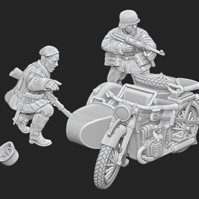 protezione moto teso 39 imboscata 28mm wargaming3d 1 56 1939 1945 durante seconda guerra mondiale ww2 3d stampabili tedesco storicamente accurato 1940 presto motociclisti miniatura wargaming 3d print model - Mito3D