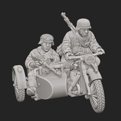 kradschutzen fahrrad mg 28mm wargaming3d 1 56 1939 1945 wwii ww2 3d ausdrucke deutsche historisch genau 1940 früh krieg biker miniatur wargaming 3d print model - Mito3D