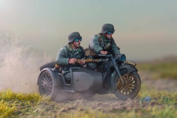 protezione moto bundle impostato 28mm wargaming3d 1 56 1939 1945 durante seconda guerra mondiale ww2 3d stampabili tedesco storicamente accurato 1940 presto motociclisti miniatura wargaming 3d print model - Mito3D