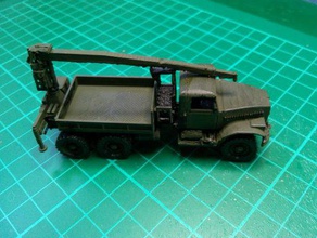 kraz-255 crane truck russian - wargaming3d 28mm miniature 1 100 model variant basic already available 3d print model - Mito3D