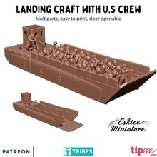 landing craft crew - 28mm wargaming3d miniature wargamming craft, LVT, USA 3d print model - Mito3D