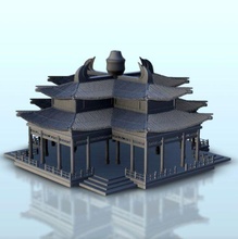 large asian belvedere two-story roof 4 - wargaming3d miniature wargamming angkor, arch, Architecture, asia, asian, buddhist temple, build, building, China, chinese, confucianism, construction, design, dojo, dynastie, east edifice, farmhouse, history, home, house, imperial, Japan, japenese, katana, korea, korean, lantern, pagoda, pagode, residence, samourai, scenery, structure, urban, urbanism, Vietnam, yellow river 3d print model - Mito3D