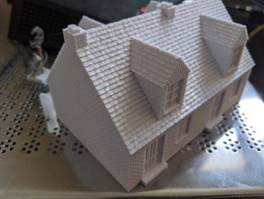 grande ladrillo edificio herpes techo wargaming3d 28 mm miniatura 3d print model - Mito3D