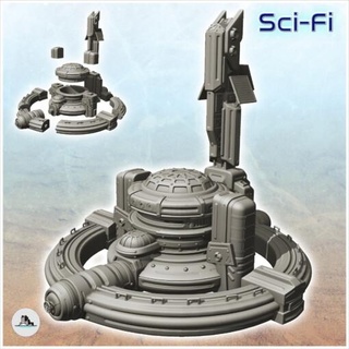 large circular base tower dome 12 - wargaming3d future futuristic miniatures scenery sci-fi science-fiction scifi sf tabletop wargame miniature wargamming 3d print model - Mito3D
