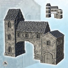 mittelalterlich Haus gewölbt Passage 2 wargaming3d Miniatur Wargaming Architektur Gebäude dunkel Alter Mittelalterlich Miniaturen Landschaft Tischplatte Terrain 3d print model - Mito3D