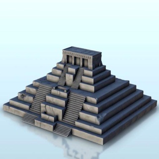 large mesoamerican pyramid stairways 1 - wargaming3d Categories: 1:100 / 15mm, 1:56 28mm, 1:72 & 1:76 20mm, 3000BC-500: Ancients, 500-1500: Medieval, Historically Accurate, Terrain, Terrain aztec jungle maya medieval mezoamerica pacific ruins miniature wargamming 3d print model - Mito3D