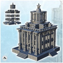 large soviet building platform columns star 1 - wargaming3d miniature wargamming Architecture, building, east front, modern, scenery, tabletop, terrain, USSR, ww2 3d print model - Mito3D