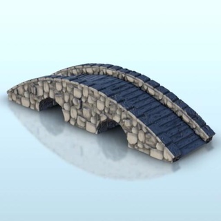 large stone bridge - wargaming3d Categories: 1:100 / 15mm, 1:56 28mm, 1:72 & 1:76 20mm, 1700-1900: Horse Musket, 500-1500: Medieval, DIGITAL STL FILES, Terrain, Terrain accessories age architecture dark european fantasy game house medieval middle miniatures rose scenery tabletop terrain traditionnal village war wargame wargaming miniature wargamming 3d print model - Mito3D