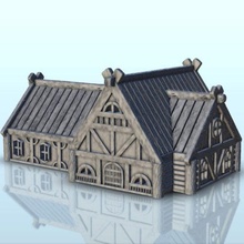 large town hall wooden roof 15 - wargaming3d miniature wargamming accessoriesWarhammer, age of, Alkemy, Architecture, build, building, construction, Dark Age, design, dungeon, edifice, european, Fantasy, figures, game, games, history, hobbit, home, house, lord of the rings, medieval, middle age, miniatures, residence, saga, scenery, Sigmar, structure, tabletop, terrain, urban, urbanism, War Rose, Warcrow, wargame 3d print model - Mito3D