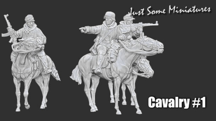 late war german cavalry - automatic weapons wargaming3d 1 56 28mm 1939-1945 wwii ww2 3d printables historically accurate east winter dress miniature wargamming 3d print model - Mito3D