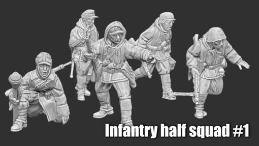 late war german cavalry - dismounted squad wargaming3d Categories: 1:56 / 28mm, 1939-1945: WWII WW2, 3D PRINTABLES, German, Historically Accurate east front winter dress ww2 miniature wargamming 3d print model - Mito3D