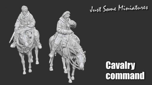 late war german cavalry command - wargaming3d Categories: 1:56 / 28mm, 1939-1945: WWII WW2, 3D PRINTABLES, German, Historically Accurate east front winter dress ww2 miniature wargamming 3d print model - Mito3D