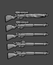 le enfield no4 mk1 rifle set - wargaming3d miniature wargamming enfield, no4, 3d print model - Mito3D