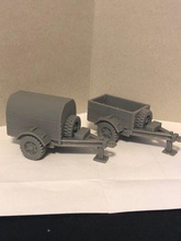 light trailers - wargaming3d 28mm miniature pair 56mm 3d print model - Mito3D