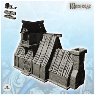 long building floor chimney 18 - wargaming3d Categories: 1:100 / 15mm, 1:56 28mm, 1:72 & 1:76 20mm, 500-1500: Medieval, DIGITAL STL FILES, Terrain, Terrain accessories age architecture dark european fantasy game house medieval middle miniatures rose scenery tabletop terrain traditionnal village war wargame miniature wargamming 3d print model - Mito3D