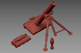 m1 81mm medium mortar - wargaming3d miniature wargamming