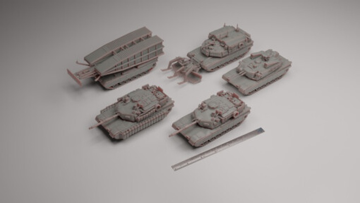 m1 abrams groupe wargaming3d 1 56 28mm 72 76 20mm 1980+ moderne 3d imprimables historiquement précis scalemodel principale bataille réservoir mbt militaire miniature jouet véhicule wargaming 3d print model - Mito3D