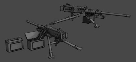 m2 50calibre heavy machinegun - wargaming3d miniature wargamming 50cal, machinegun, m2, ma deuce 3d print model - Mito3D
