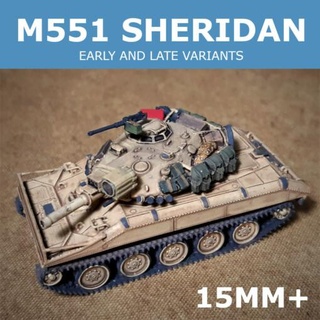 m551 sheridan - wargaming3d kitassembly light tank dlp kit resin usa vietnam war miniature wargamming 3d print model - Mito3D