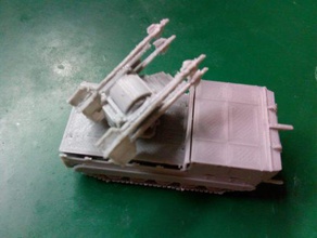 m730 chaparral anti-aircraft missile system - wargaming3d 28mm miniature 1 100 sidewinder launcher m548 chassis both firing travel positions 3d print model - Mito3D